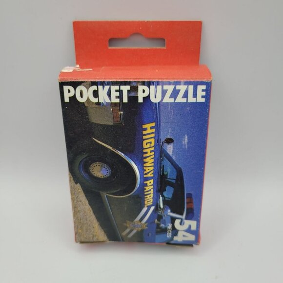 Pocket Puzzle Cop Police Highway Patrol Car 54 Pieces 5 x 7 Small Tiny Vintage - Picture 8 of 10